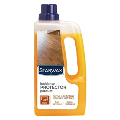 Immagine di STARWAX Manutenzione lucida per parquet e pavimenti in laminato 1L 2 1: ravviva la lucentezza sbiadisce i graffi non risciacqua scivolosa