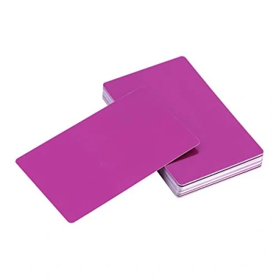 Immagine di Zerodis 50 pz in metallo biglietti da visita bianco inciso lega di alluminio spessore per il cliente fai te carte 5 colori (opzionale)(Viola)