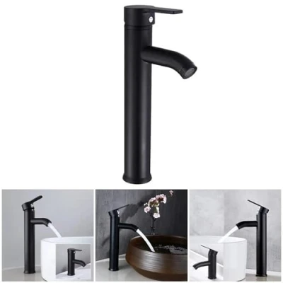 Immagine di NEWFUN Rubinetto del Bagno, Della Piattaforma Alta Retrò Nero, il lavandino Bagno è Antiruggine e Resistente All&#039;usura, Fredda Calda Regolabile Rubinetto, Adatto per da 32 mm a 42
