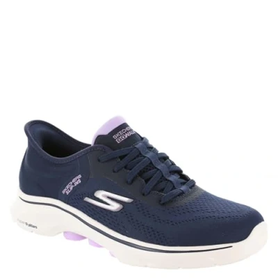 Immagine di Skechers Performance GO WALK 7 LACE UP Scarpe da camminata, Donna, Taglia: 39, Navy/lavender Tessuto / sintetico