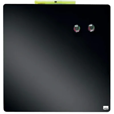 Immagine di Rexel Nobo Mini Lavagna Magnetica Quadrata Montabile su Parete, Frigorifero, per Casa, Ufficio, Pennarello, Magneti e Kit di Montaggio Inclusi, Cancellabile a Secco, Senza Cornice, 360 x mm, Nero