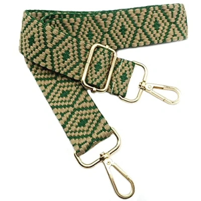 Immagine di Tracolla Colorate Regolabile per Borse Donna Cinghia della Borsa Larga Verde Scuro con Gold Moschettone, Durevole Crossbody Borsa, Borsetta, Chitarra DIY Spalla Accessori Ragazze, 01