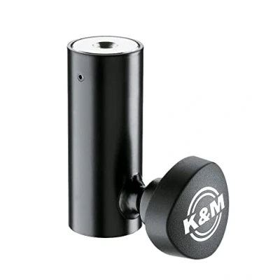 Immagine di K&amp;M 24528 Flangia di riduzione in acciaio, nero Adattatore per sistema altoparlanti, 3,5cm diametro con perno filettato M10