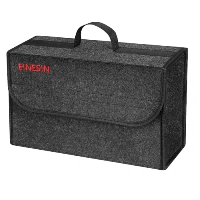 Immagine di Einesin Borsa Porta Oggetti Auto da Baule in Feltro, Organizer Bagagliaio per Attrezzi &amp; Cura, Auto, con Chiusura (L)