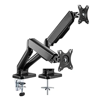 Immagine di Techly 362138 Supporto da Scrivania Doppio Monitor 17 32&quot; con Molla a Gas Nero