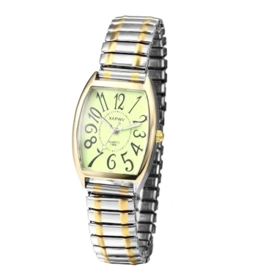 Immagine di JewelryWe Orologio Elastico da Polso Donna Numero Romano Cinturino in Lega Quadrante Quadrato Colore Oro/Argento/Oro Rosa