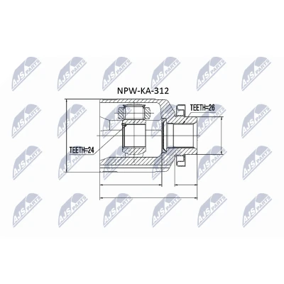 Immagine di NTY NPW KA 312 Kit Giunto Omocinetico cambio automatico a 4 marce sul lato del