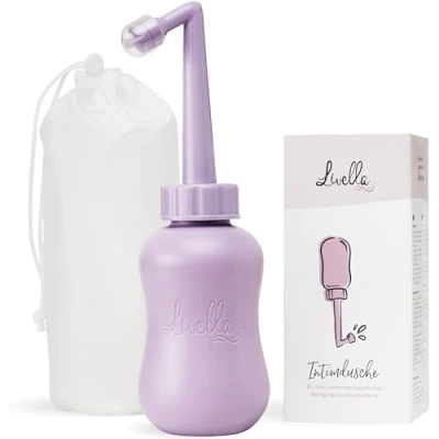 Immagine di Spruzzatore portatile per bidet Livella, sviluppato in Germania, una delicata igiene intima e un maggior comfort post partum, da viaggio ideale, doccetta lavaggio perineale anale