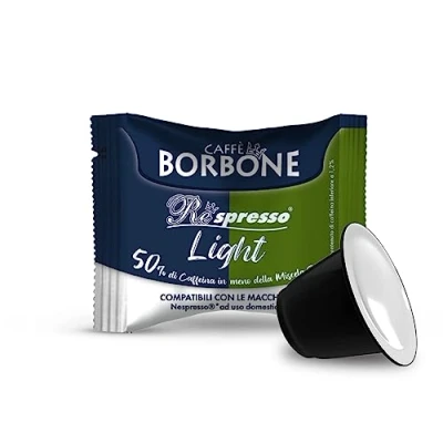 Immagine di CAFFÈ BORBONE Respresso, Miscela Light, 50% di caffeina in meno della Blu 50 Capsule Compatibili con le Macchine ad uso domestico Nespresso
