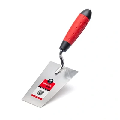 Immagine di COMENSAL® Cazzuola a punta quadra 140mm in Acciaio Inox Inossidabile da muratore con manico gomma Spatola per Stucco Made EU