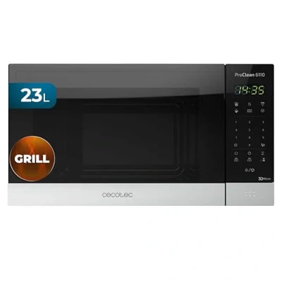 Immagine di Cecotec Forno a Microonde con grill Proclean 6110 23 L, 800 W e 1000 W, 6 livelli di potenza, Rivestimento Ready2CLean, Tecnologia 3DWave, Controllo digitale display LED
