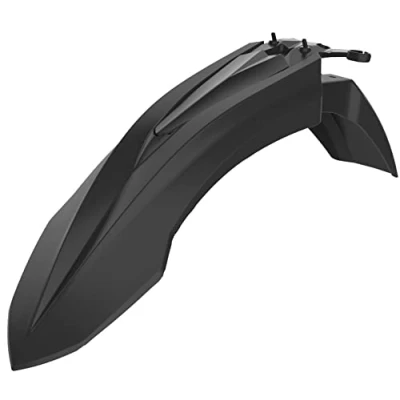 Immagine di POLISPORT 8574700003 Parafango anteriore replica OEM realizzato in plastica lucida durevole e resistente compatibile con le moto BETA colore nero