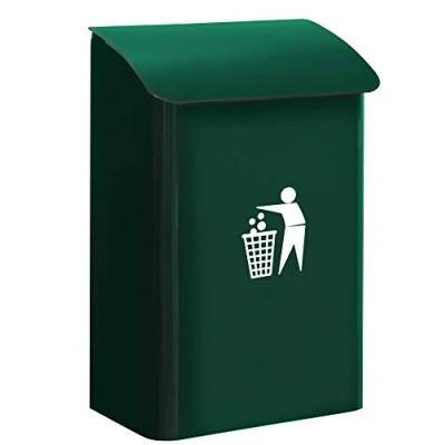 Immagine di ARREGUI E6103 cestino portarifiuti a muro per garage, interni e aree comuni, da parete in acciaio, 18 L, Verde