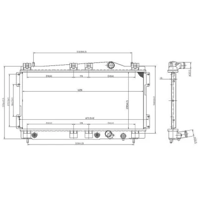 Immagine di NRF 53955 Radiatore motore Alluminio 628 295 16 Alette di raffreddamento saldate