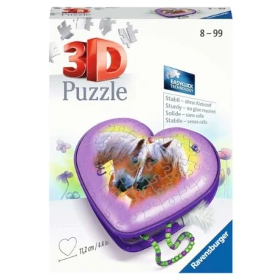 Immagine di Ravensburger 3D Puzzle 11171 Herzschatulle Pferde 54 Teile Aufbewahrungsbox für Fans ab 8 Jahren: Erlebe Puzzeln in der 3. Dimension