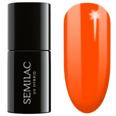 Immagine di Semilac Smalto UV Hybrid 446 Yolo Orange 7ml Collezione Neonz