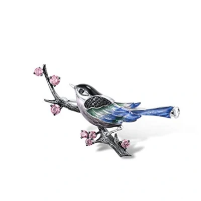 Immagine di Santuzza Spilla in argento Sterling 925 smaltata a forma di uccello, smalto