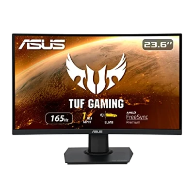 Immagine di ASUS TUF Gaming VG24VQE Monitor curvo da 59,9 cm (23,6 pollici) (Full HD, 165 Hz, FreeSync Premium, HDMI, DisplayPort, tempo di risposta 1 ms)