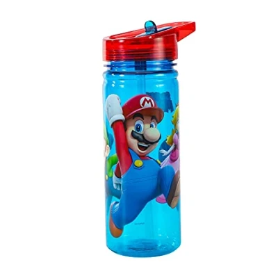 Immagine di Stor, Borraccia da 580 ml, motivo Super Mario, per bambini e la scuola, realizzata in Tritan resistente senza BPA