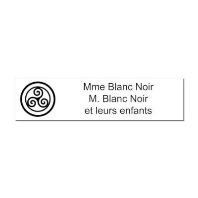 Immagine di Triskel Targhetta con incisione per nome e numero cassetta postale autoadesiva, 10 x 2,5 cm, personalizzata da 1 a 3 righe, colore: Bianco