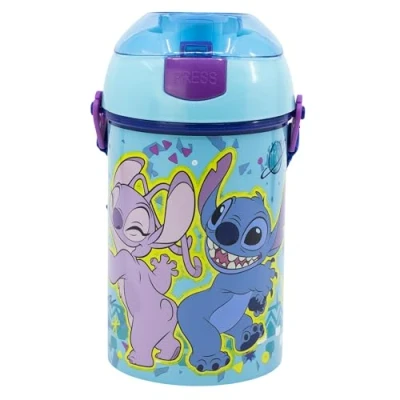 Immagine di BOTTIGLIA RIUTILIZZABILE ROBOT POP UP CON CANNUCCIA, CORRA Y CIERRE DE 450 ML STITCH PALMS