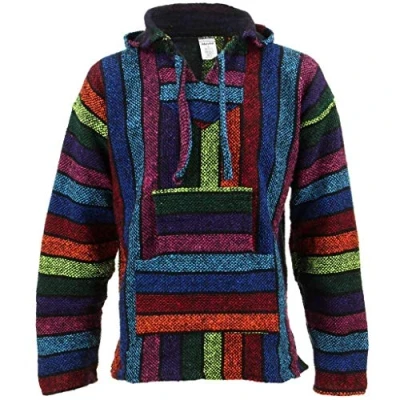 Immagine di Siesta Messicano BAJA jerga con Cappuccio Hippie Maglione ARCOBALENO Arcobaleno, Large