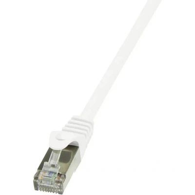 Immagine di LogiLink CP2021S RJ45 cavo di rete, patch CAT 6 F/UTP 0.50 m Bianco con protezione 1 pz.