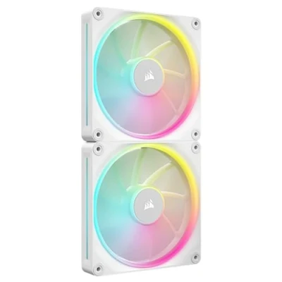 Immagine di CORSAIR iCUE LINK LX140 RGB 140 mm PWM Ventole Confezione Doppia Doppio Anello Luminoso Include System Hub Tecnologia AirGuide Bianco