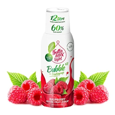 Immagine di Light Con pochi carboidrati Sciroppo Fitness Carb di FruttaMax Zero Zucchero Stevia Contenuto frutta 50% 500 ml (Lampone Light)