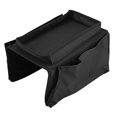 Immagine di Fdit Divano Couch Storage Bag Bracciolo Hanging TV Telecomando Organizzatore con portabicchieri Vassoio Home Décor Portariviste(Nero)
