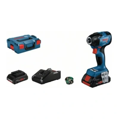 Immagine di Bosch Professional 18V System Avvitatore a massa battente batt. GDR 210 C (c. serraggio: Nm, incl. 1 mod. Bluetooth, 2 ProCORE18V 4.0Ah, caricab. rapido L BOXX 136), Blu