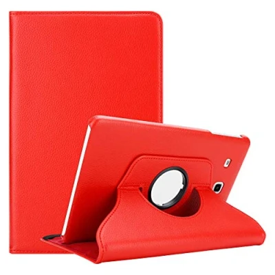 Immagine di Cadorabo Custodia Tablet per Samsung Galaxy Tab e (9.6&quot; Zoll) SM T561 / T560 in ROSSO PAPAVERO Copertura Protettiva Stile Libro SENZA Auto Wake Up con Funzione Stand Cerniera Elastico