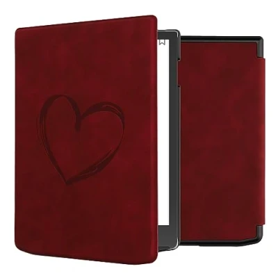 Immagine di kwmobile Custodia eReader Compatibile con Pocketbook InkPad 4 / Color 3 2 Vivlio Cover eBook Reader Flip Case Magnetica Pelle PU Cuore