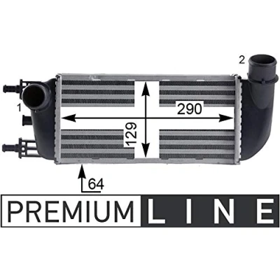 Immagine di MAHLE ORIGINAL CI 436 000P Intercooler FIAT: 500 Hatchback, C Cabrio, FORD: KA Hatchback