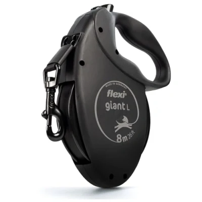 Immagine di Flexi Giant Gurt Black Edition automatische Hundeleine 8 m (Cane, Generale), Collare + Guinzaglio
