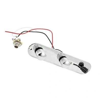 Immagine di Placa Control Telecaster,Piastra di Controllo per Telecaster, Piastra Chitarra Tele Precablata in Metallo Cromato con Interruttore A 3 Vie Parti Ricambio