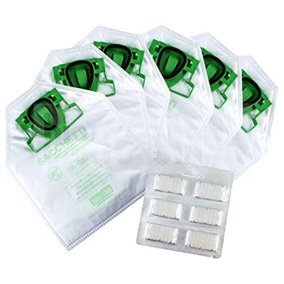 Immagine di bierre store KIT0207 Sacchetti Folletto 200 VK 220 S E PROFUMI 6 PZ COMPATIBILI, Bianco
