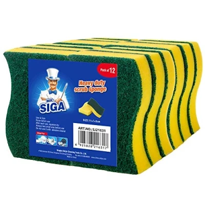 Immagine di MR.SIGA Spugna Resistente, lavastoviglie per la Pulizia Cucina, 12 Pezzi, Dimensione: 11 * 7 3cm