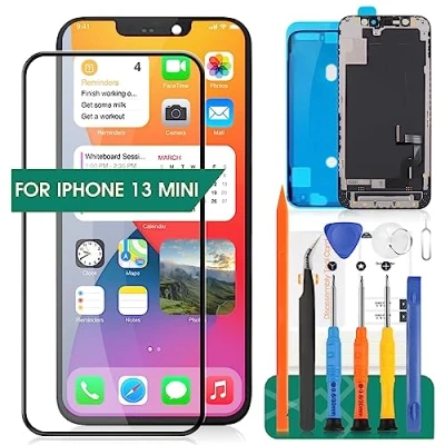 Immagine di SRJTEK Per iphone 13 MINI Schermo di Ricambio Display LCD Touch Screen A2628 Digitizer Assembly Kit Riparazione (Nero)