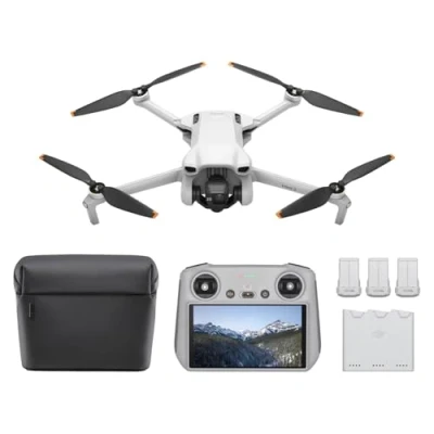 Immagine di DJI Mini 3 Fly More Combo (con RC) drone con fotocamera leggero e pieghevole video in 4K HDR, autonomia di 38 minuti, Riprese verticali native funzioni intelligenti