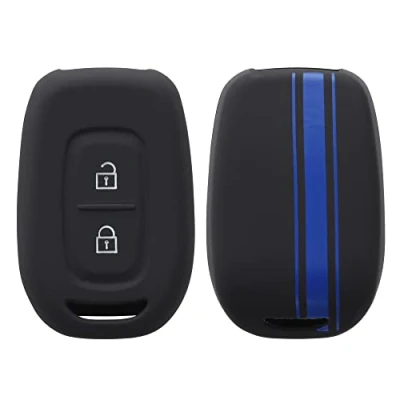 Immagine di kwmobile Custodia Coprichiave Compatibile con Renault Dacia 2 Tasti Controllo remoto Cover Copritelecomando Chiave Auto Copri Chiavi Macchina Strisce Rally