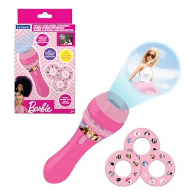 Immagine di Lexibook, Torcia di Barbie e proiettore con 3 Dischi, 24 Immagini, Crea Le tue storie, Colore Rosa, Petit, LTC050BB