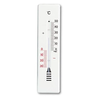 Immagine di TFA Dostmann Termometro analogico per interni ed esterni, in metallo, resistente alle intemperie, altezza 26 cm, colore: bianco