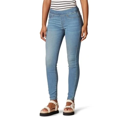 Immagine di Amazon Essentials Jeggings Elasticizzati con Elastico in Vita (Taglie Forti Disponibili) Donna, delavé Chiaro, 46 Lungo