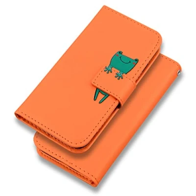 Immagine di Bartern Cover Custodia per Samsung Galaxy S20(6.2&quot;), Cartone Animato in Pelle,Flip Wallet Case Custodia,con Slot Schede, Magnetica a Scatto e Funzione Di Appoggio. Arancia