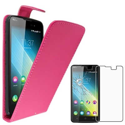 Immagine di ebestStar Cover Compatibile con Wiko Lenny 2 Custodia Protezione Pelle PU Risvolto Verticale, Rosa + Pellicola Vetro Temperato
