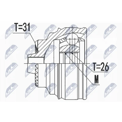 Immagine di NTY NPZ BM 022 Kit Giunto Omocinetico Assale anteriore, anteriore Sx, Dx MINI: Hatchback, BMW: X2