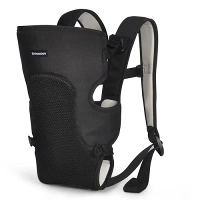 Immagine di KikkaBoo MYRA Marsupio porta bebè, Ergonomico, Spallacci larghi e regolabili, Mani libere, 3 Posizioni di trasporto, fino a 9 kg, Leggero, Rete traspirante, Nero