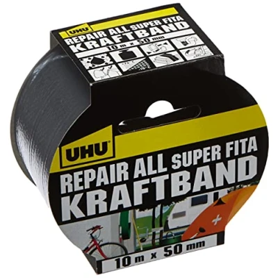 Immagine di UHU Sonstige Installationstechnik 48145 Nastro in tessuto UHU® Repair Argento (L x L) 10 m 50 mm 1 pz.
