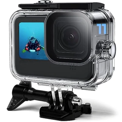 Immagine di OKFUN Custodia impermeabile per Gopro Hero 13/Hero 12/Hero 11 Nero/Hero 10 9 Nero, 60M/196FT Subacquea Go Pro 13/12/11/10/9 Nero